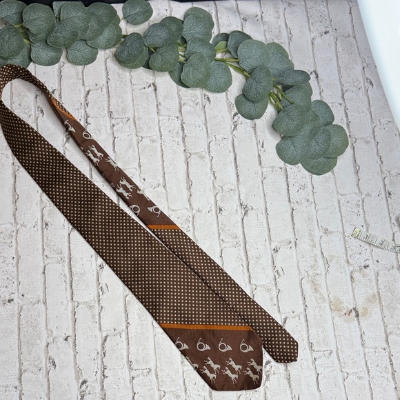 Brown Patterned Men's Tie - Picture 4 of 6